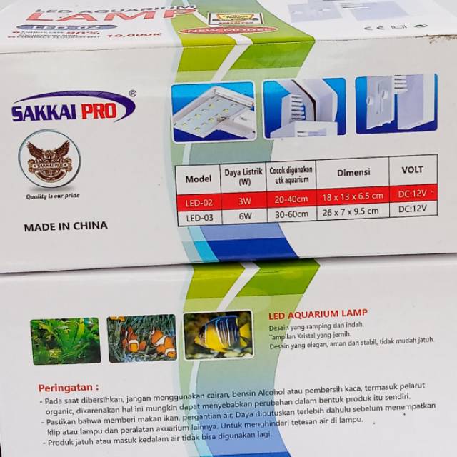 Lampu Sakkai pro LED-02 3watt nyala 3mode ganti warna model jepit Aquarium/Aquascape