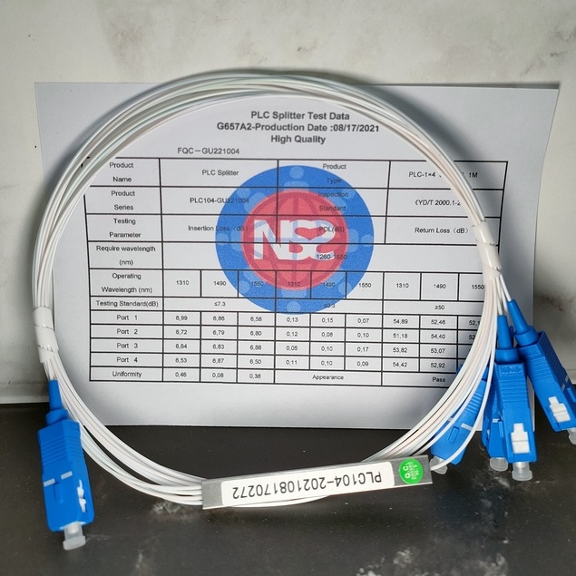 passive splitter plc 1:4 sc upc G657A2 high quality