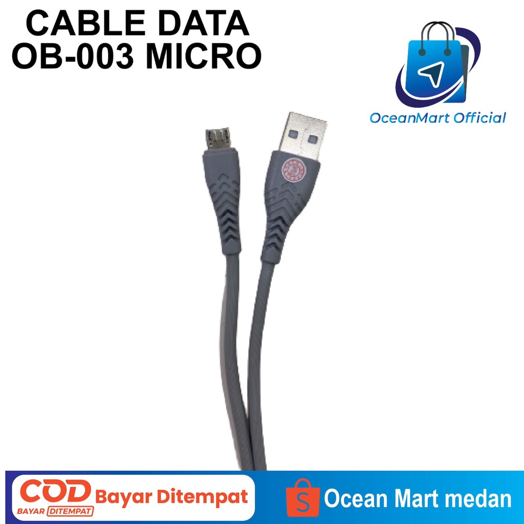 Kabel Data Charger Ocean Blue OB-001 Cable Micro Toples ANDROID iOS OCEANMART OCEAN MART Aksesoris Handphone HP Murah Grosir