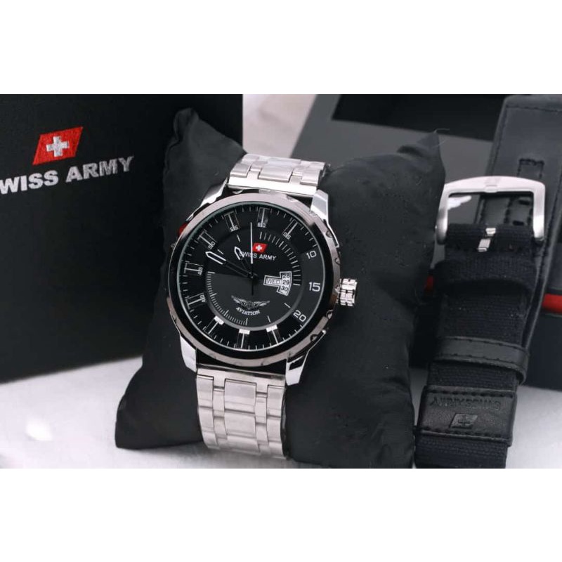 JAM TANGAN PRIA WATER RESISTANT TG771 DATE AKTIF STANLIST RANTAI