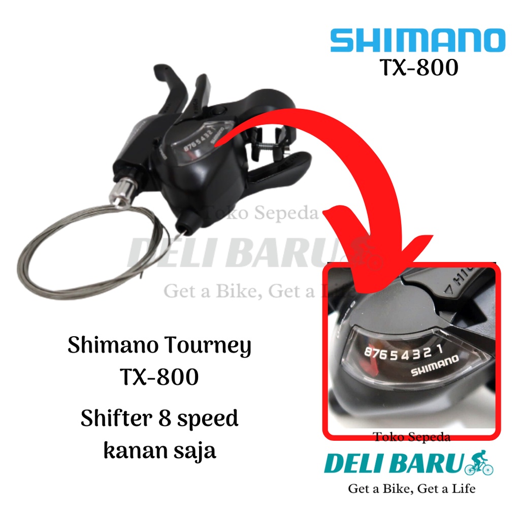 Shimano Shifter TX-800 ORI 8 speed kanan saja operan gigi sepeda MTB, federal, lipat, minion