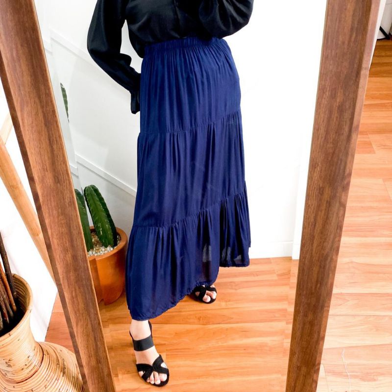 ROK SKIRT SUSUN / ROK MATT RAYON TWILL/ROK BAWAHAN WANITA