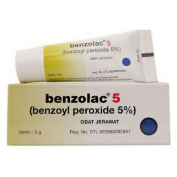 Benzolac 5 (benzoyl peroxide 5%) obat jerawat 5g