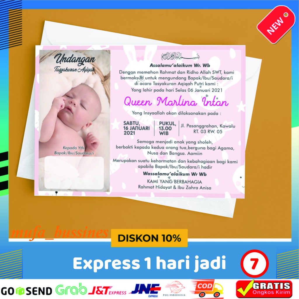 

Stiker Tasyakuran Anak Bayi / Stiker Syukuran Anak Bayi / Kartu Syukuran Aqiqah / Tasyakuran Kelahiran / Stiker Tasyakuran Bayi Aqiqah / Stiker Aqiqah / Stiker Aqiqah Bayi / Kartu Stiker Aqiqah / Stiker Nama Bayi / Cetak Stiker Aqiiqah