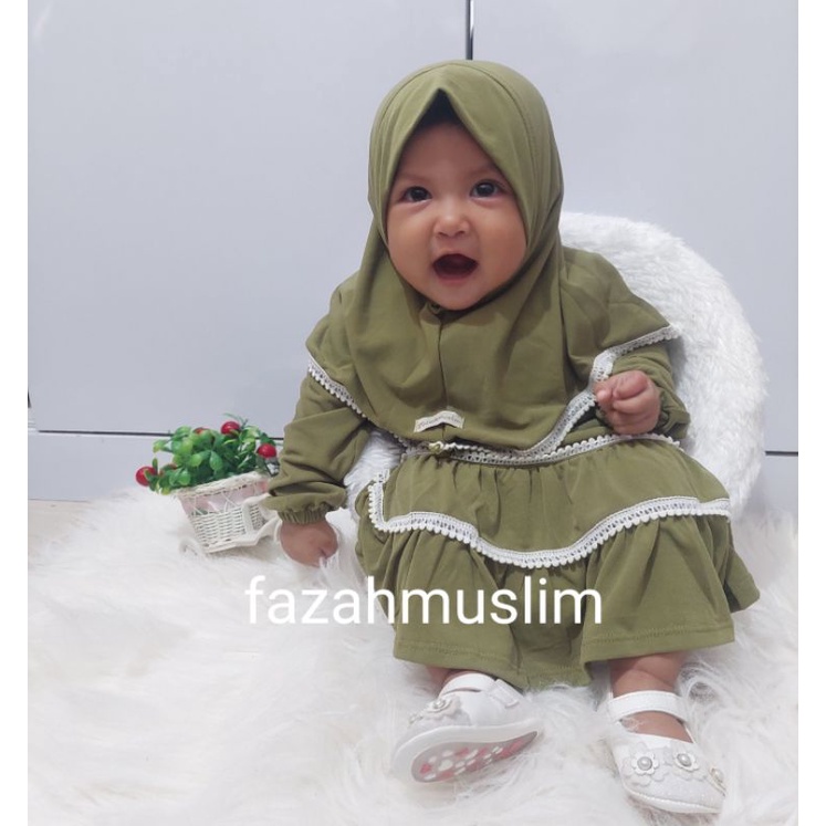 Gamis bayi newborn, Gamis aqiqah bayi,  baju muslim bayi perempuan