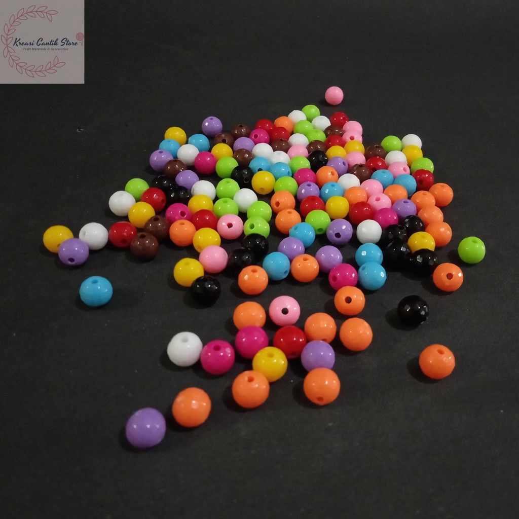 Manik-Manik / Mote Bulat Warna Warni / Manik Bulat Warna Warni 8 mm