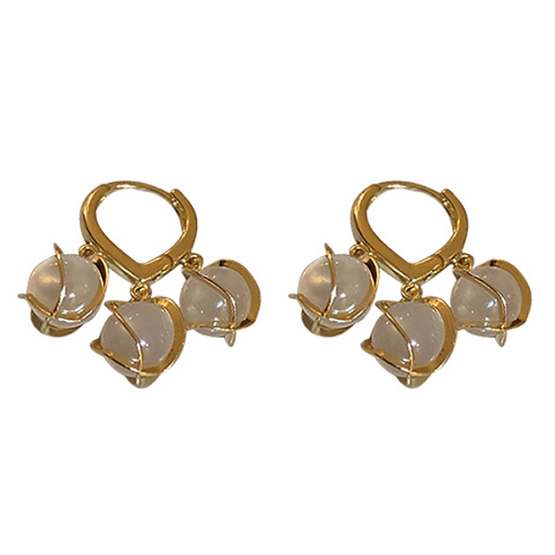 Anting Kait Gantung Desain Bunga Lily Hias Opal Untuk Wanita