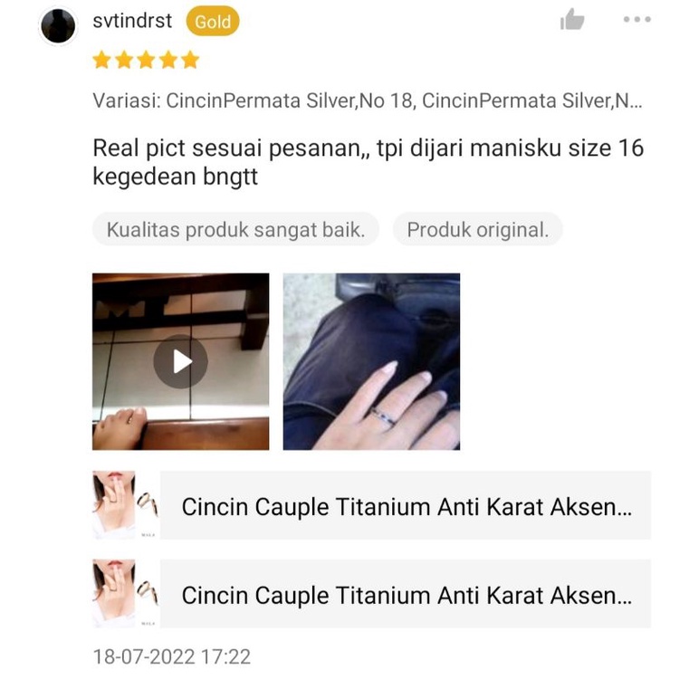 Cincin Cauple Titanium Anti Karat Aksen Berlian Imitasi Untuk Pria / Wanita