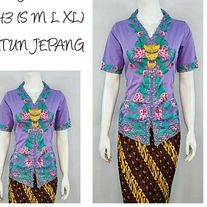 ➻ Indah KEBAYA ENCIM MODERN LENGAN PENDEK BORDIR WARNA Katun Jepang KEBAYA WISUDA KEBAYA KATUN KEBAY