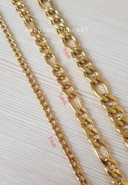 Kalung rantai gold white  fashion import titanium antikarat import / kalung titanium import