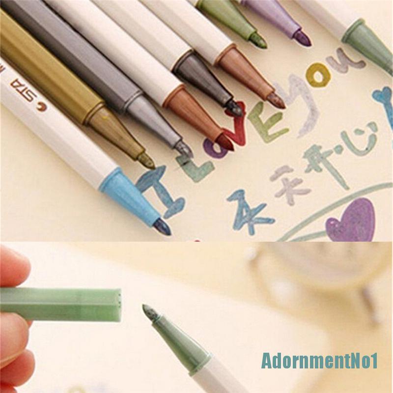 (AdornmentNo1) 10pcs / Set Pensil Warna Metalik Untuk Dekorasi Album DIY