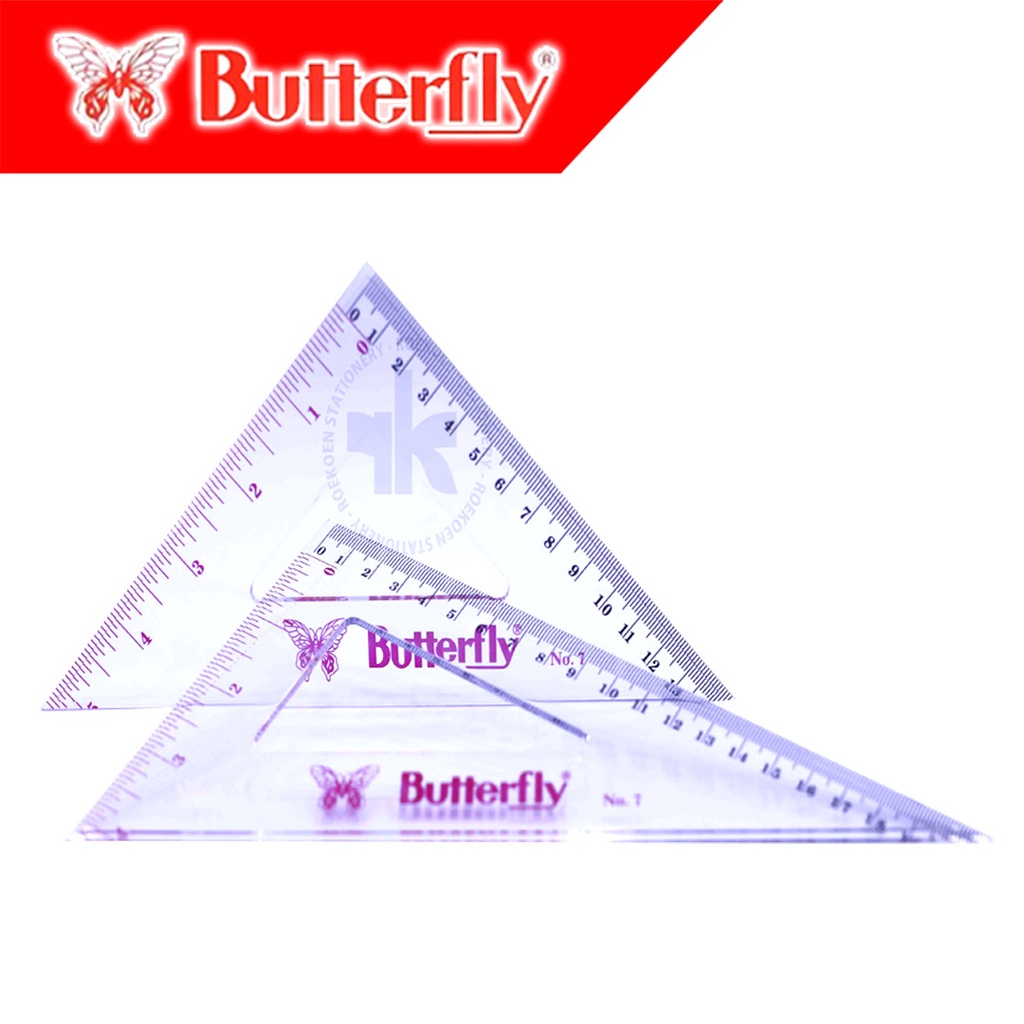 

Butterfly Triangle Ruler Penggaris Segitiga Mika BT-No. 7 (19cm x 4" + 14cm x 5")