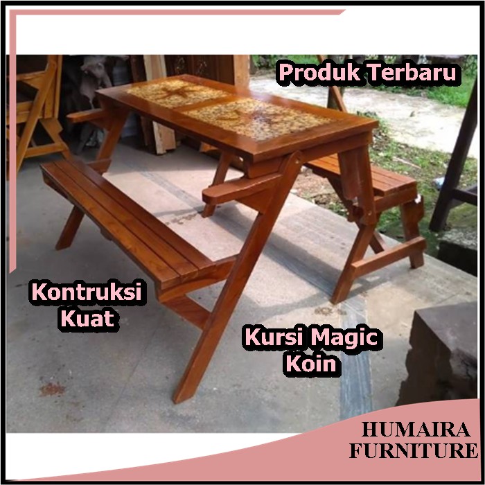 Kursi Cafe Kayu Outdoor Terbaru Model Multifungsi Kekinian Bisa Dilipat Jadi Kursi Dan Meja