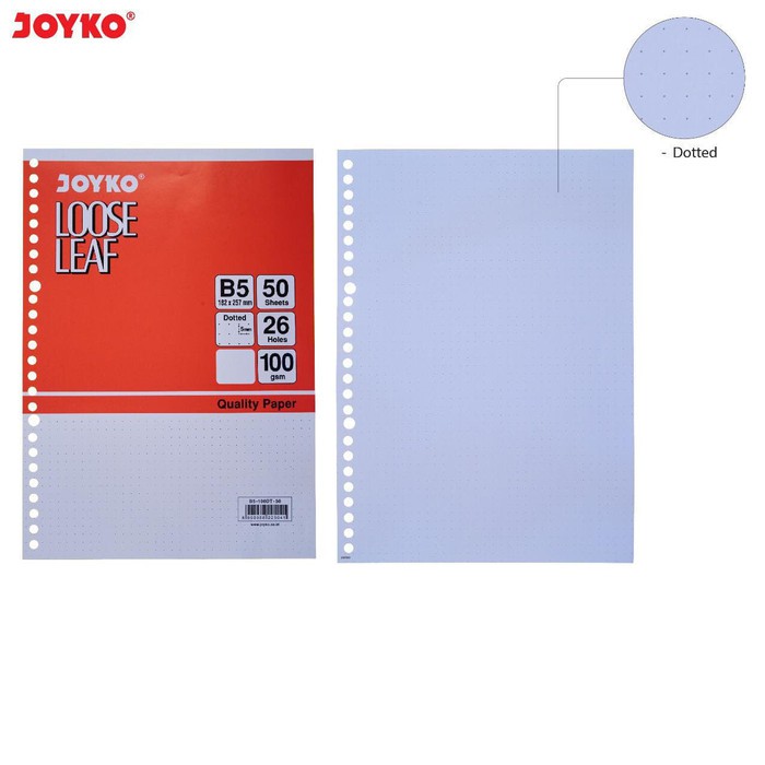 

Joyko Kertas Binder Loose Leaf Dotted Titik Dot B5 100Gsm 50 Sheet ORI
