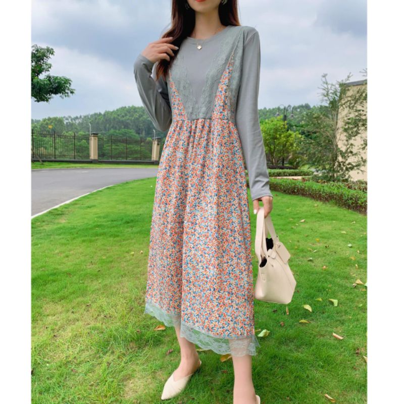 MDLV ~ 18550# Ramossa Midi Dress Premium Korea Dress Fashion Import