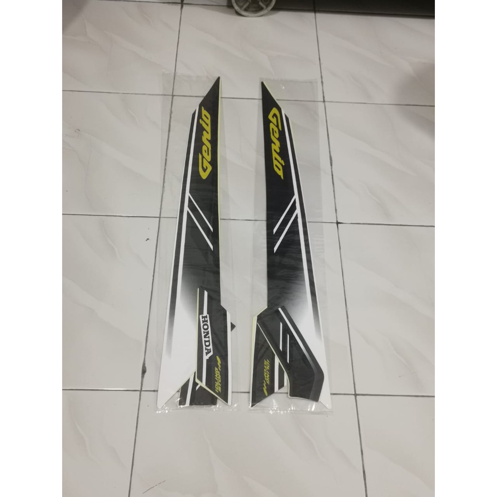 Stiker Bodi Lis Body Striping Genio Putih Hitam