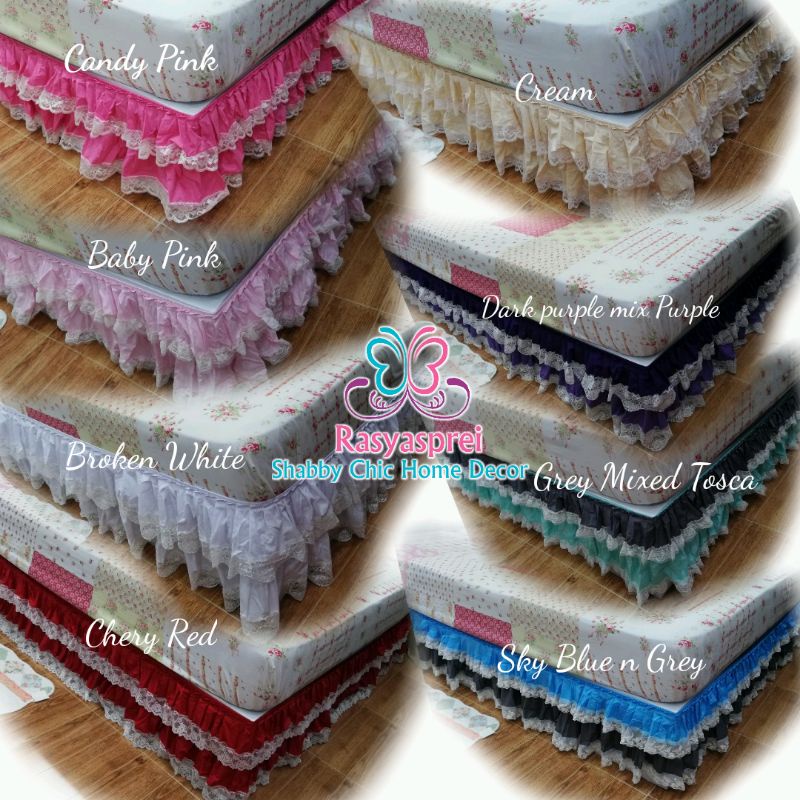 Bedskirt / Bed Skirt / Rok kasur broken white