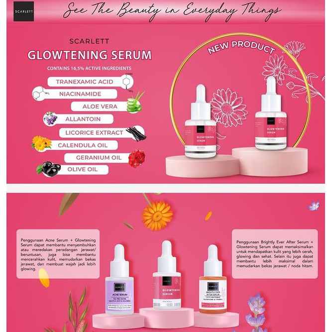 Scarlett Glowtening Serum,  Acne Serum DAN Brightly Ever After Serum