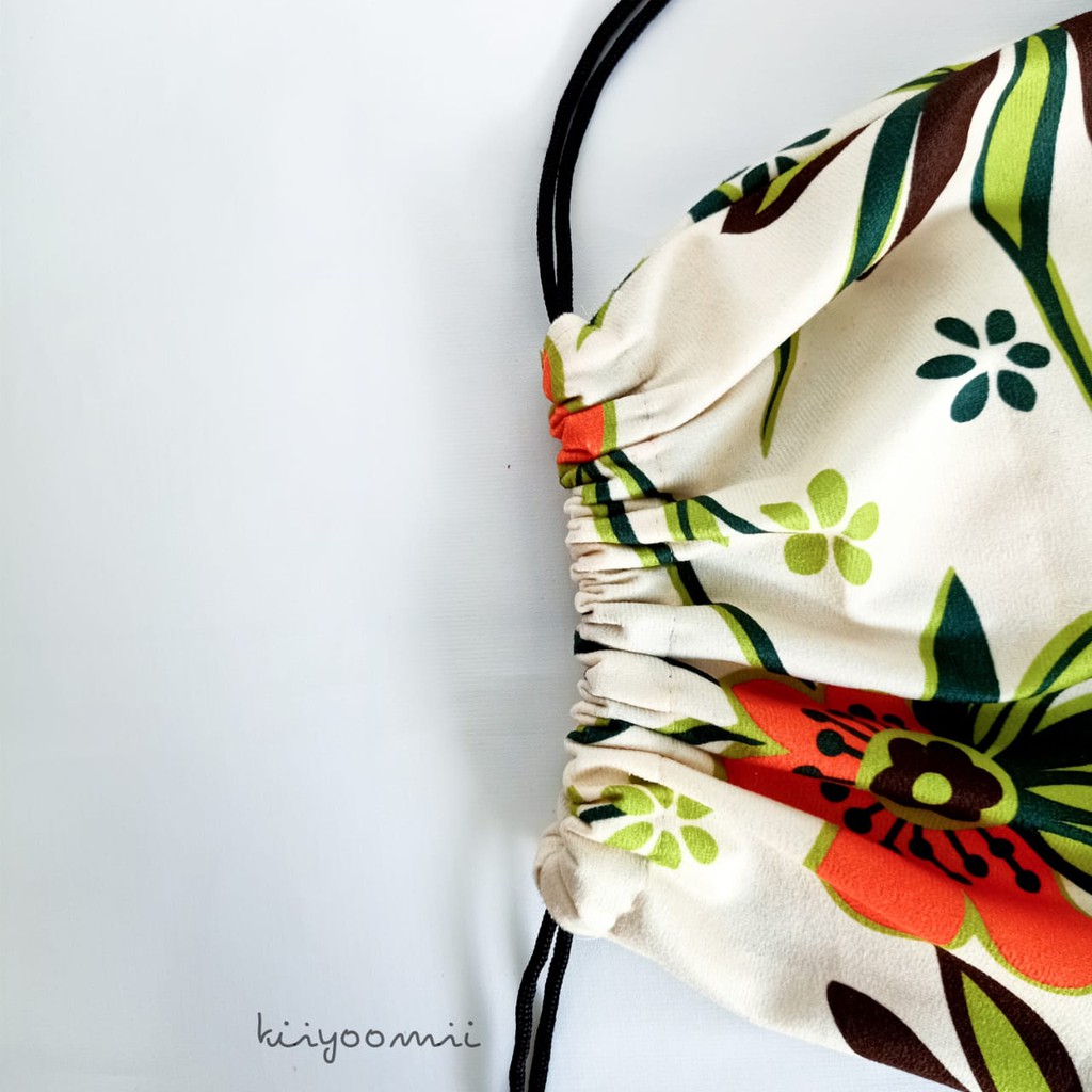 Stringbag  Beludru Printing Motif Bunga Bahan Premium || Kiiyoomii ||