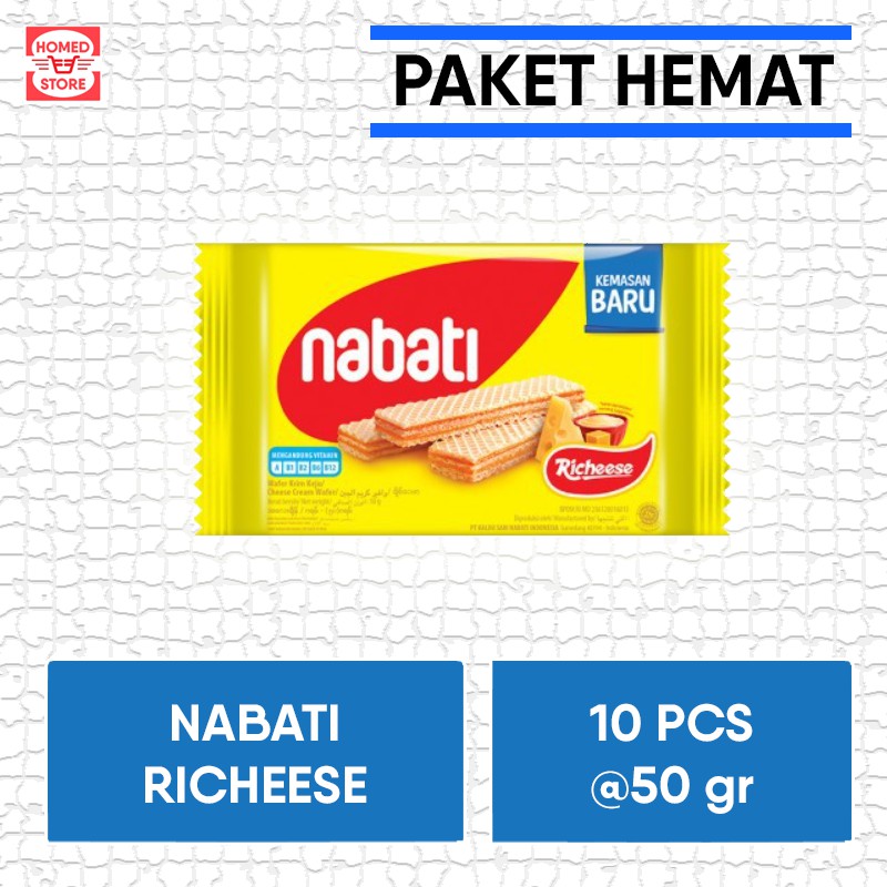 

Paket Hemat Richeese Nabati Wafer Keju 50gr Isi 10 Pcs