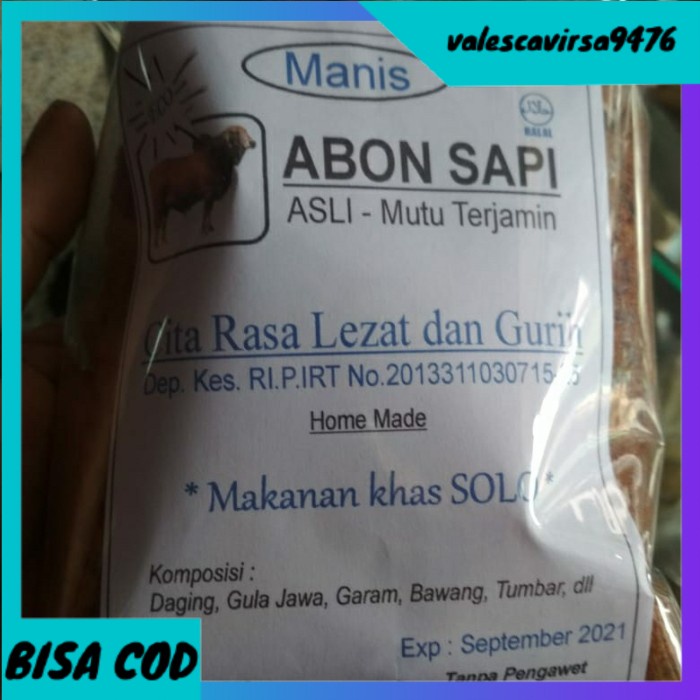 

⭐BISA COD⭐ Abon Sapi Rasa Pedas / Manis 250gr Oleh Oleh Khas Solo - Manis