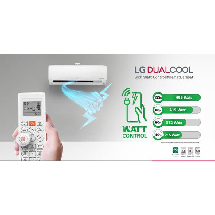 AC LG E06SV4 1/2PK IONIZER INVERTER WATT CONTROL + PASANG