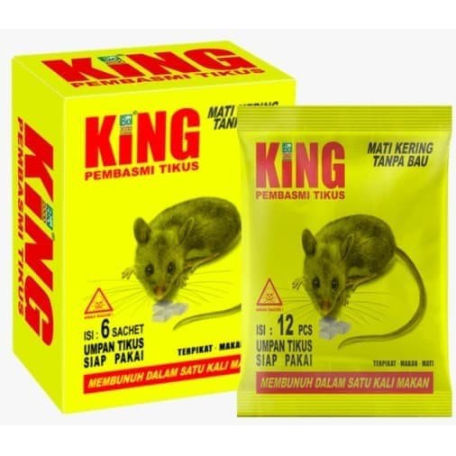 Umpan Racun Tikus KING BIO SUPER Ampuh Basmi Tikus Mati Kering isi 12