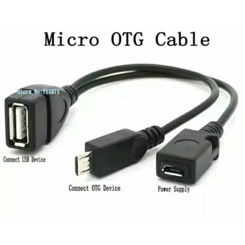 Kabel Micro OTG Y USB HP to USB Female untuk Membaca Hard Disk External