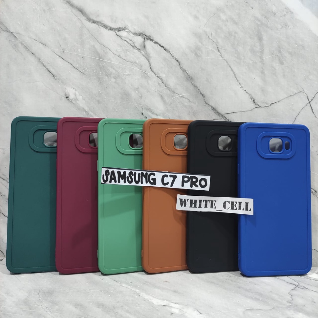 SoftCase ProCamera Silicon Matte Case Full Cover Samsung A6 Plus A750 (2018) C7 Pro C9 Pro J1 2016 J2 Core J3 J4 2018 White_Cell