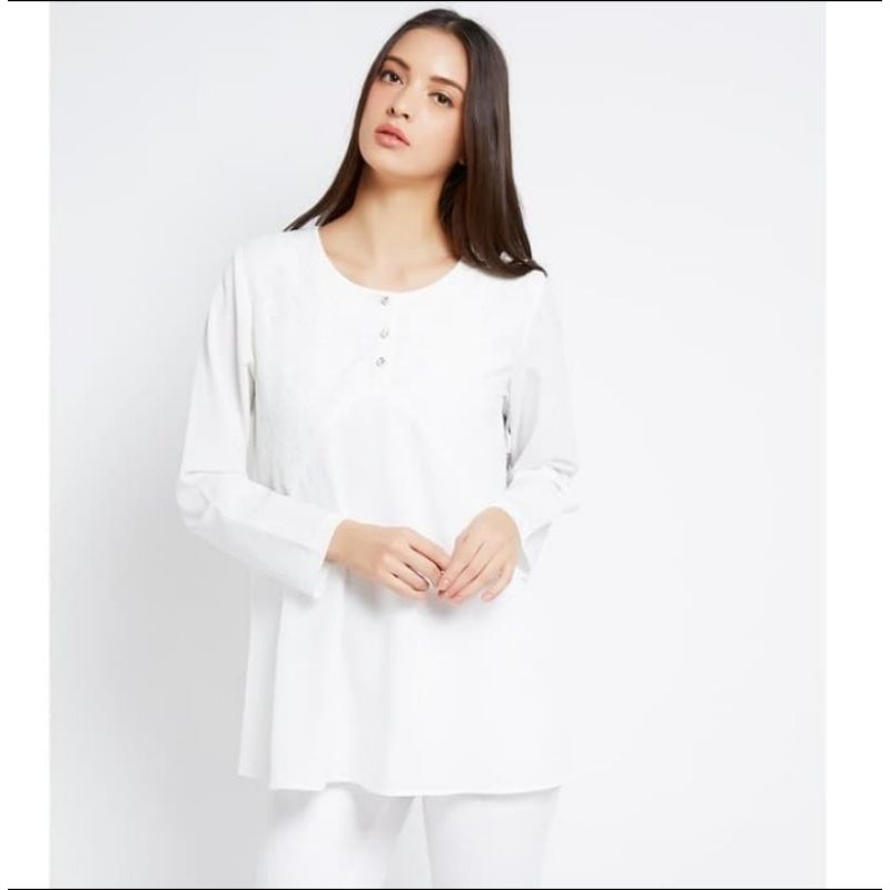 Sophie Paris pakaian wanita Fazia white blouse