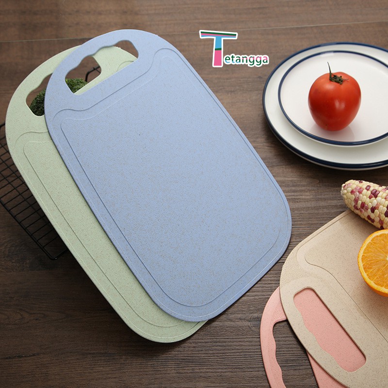 Talenan Antislip Bahan PP Food Grade Buah Sayur Jerami Gandum Cutting Board Talenan Bahan T-VS