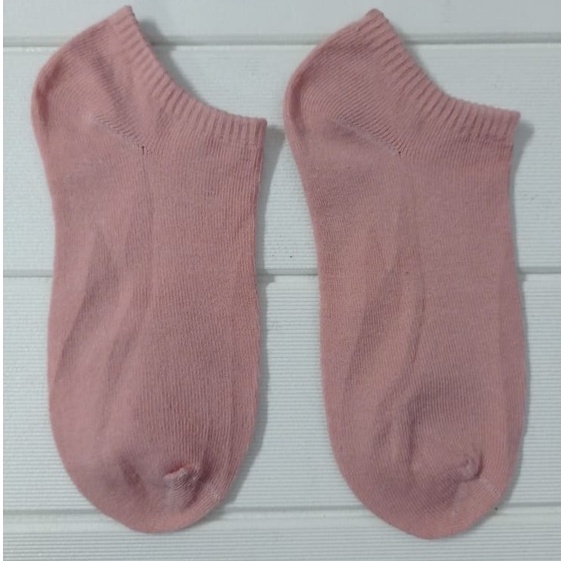 ❤️GTB❤️ Kaos Kaki Pendek Semata Kaki Ankle Cute Short Socks Kaos Kaki Polos-POLOS SOFT PINK