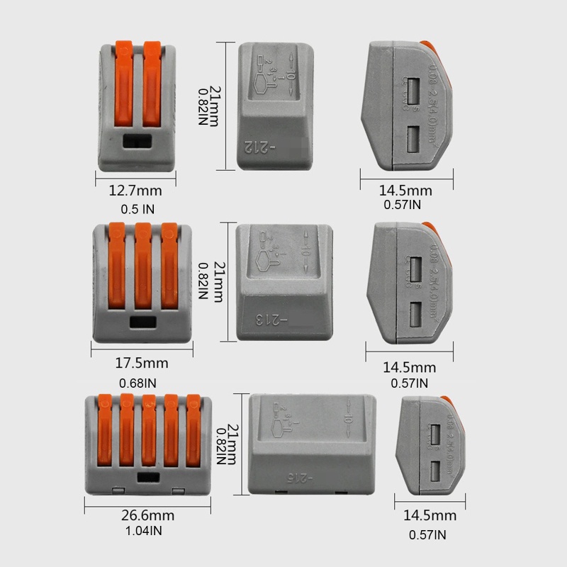 Bt Wiring Terminal Block 2per3 /5Port Lever Wire Nut Untuk Berbagai Jenis Kabel