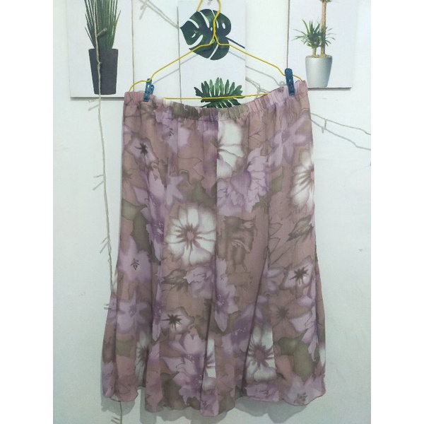 Rok Sifon Bunga Vintage Preloved