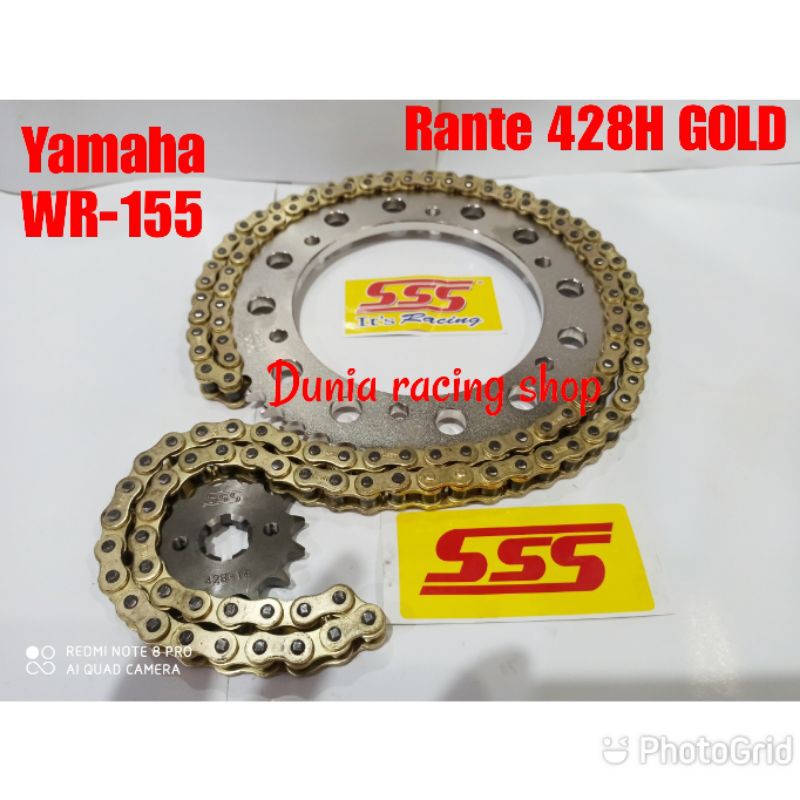 Gear set SSS Gir set SSS Yamaha WR155 WR 155 gear sss 428 WR 155 Gir depan belakang Rante 428H Gold