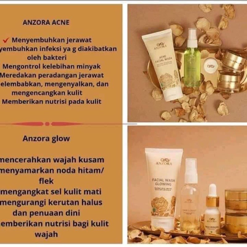 ANZORA ACNE/ANZORA SKINCARE/CREAM HALAL / ANZORA ORIGINAL / ANZORA GLOWING