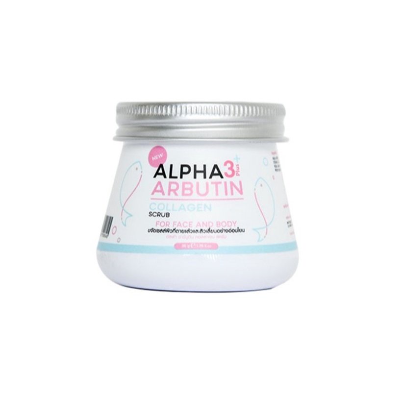 Alpha Arbutin 3 Plus Collagen Body &amp; Face Scrub Whitening Lulur Wajah