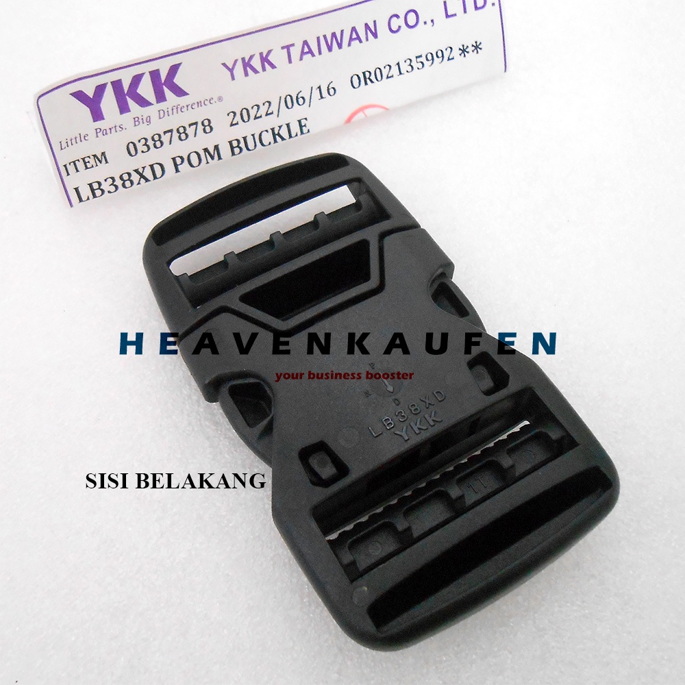 Buckle Slop Kunci Sodok YKK 3,8 cm Poly Acetal POM Kuat Bagus High Quality Type LB38XD