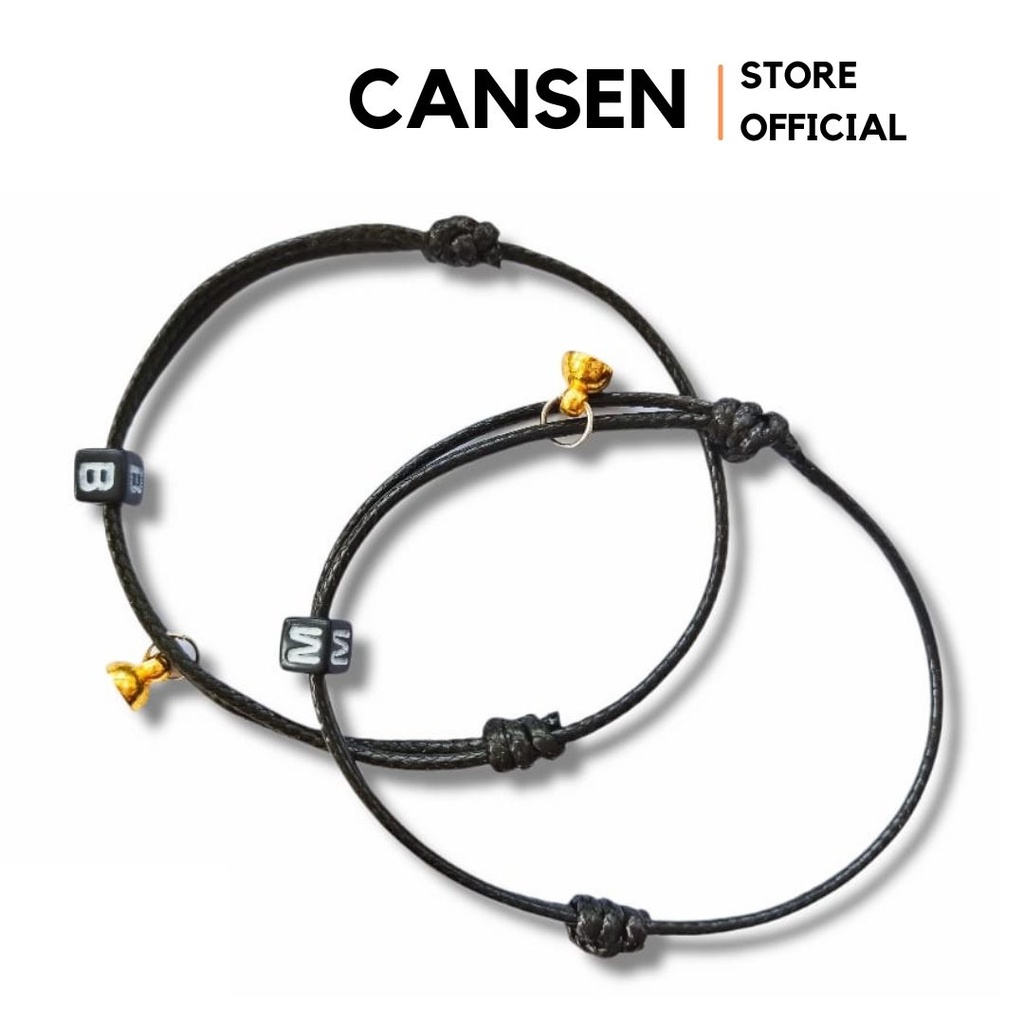CANSEN - GELANG COUPLE INISIAL MAGNET / GELANG MAGNET / GELANG HURUF TALI ANTI AIR CUSTOM