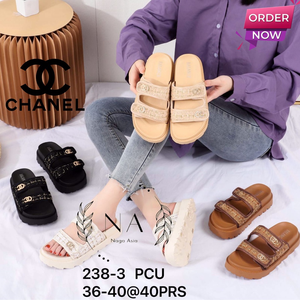 SANDALPEREMPUAN DOUBLE STRAP BALANCE &amp; ALINA 238-3 (36-40) SANDAL IMPORT FHASION PARIS, VARIASI BENANG SULAM EMAS SANDAL WANITA SANDAL MEWAH SANDAL PROMO SANDAL BERKELAS