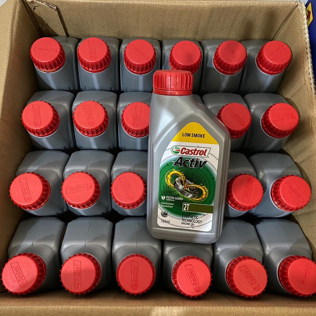 1 DUS OLI SAMPING OIL CASTROL ACTIVE LOW SMOKE OLI CASTROL 2TAX OLI SAMPING  0,7 LITER