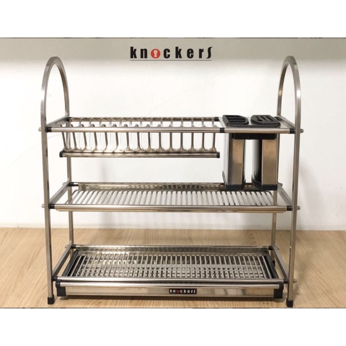 RAK PIRING KNOCKERS STAINLESS STEEL 3 TINGKAT