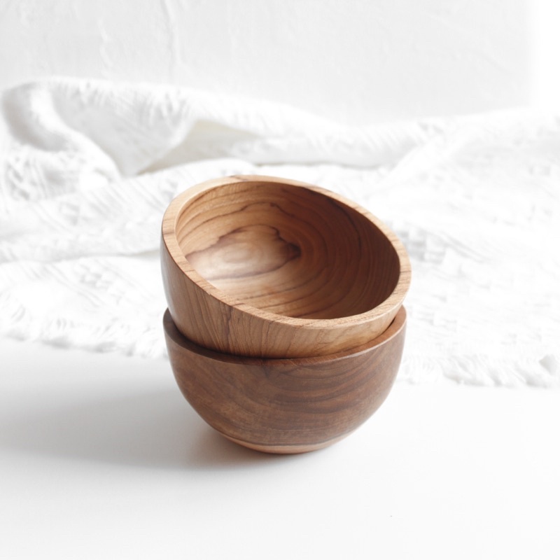 Wooden Bowl Jati | Mangkok Kayu Jati | Soup bowl | Mangkok Saji | Peralatan Makan Kayu