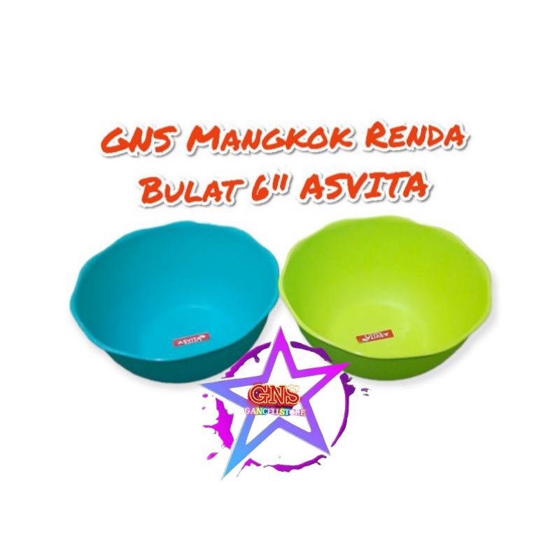 GNS Mangkok Plastik Renda Bulat 6" Asvita
