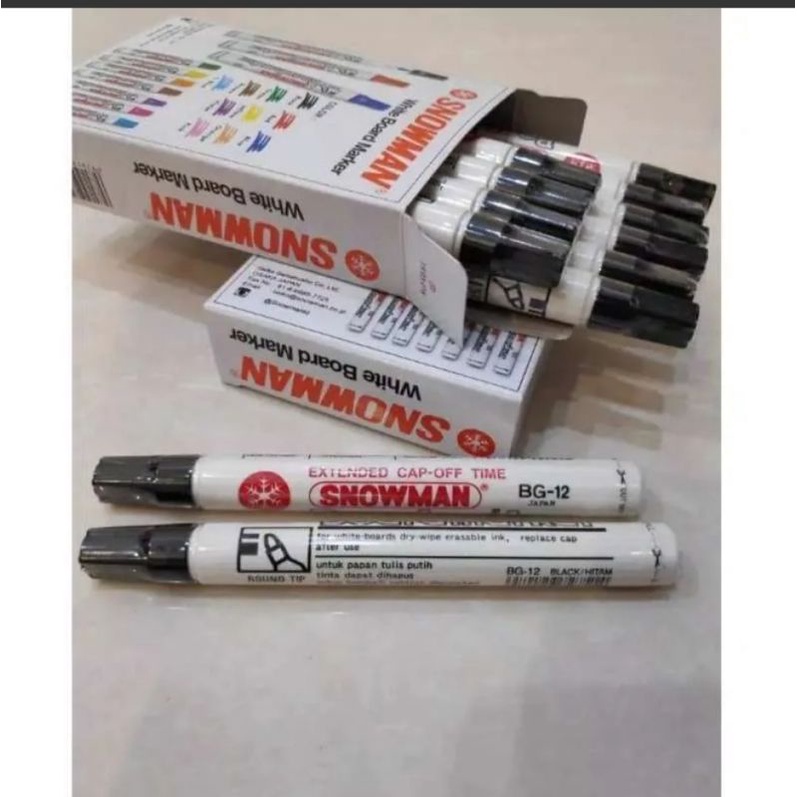 

Spidol Snowman Whiteboard Marker BG 12 | Spidol Papan Tulis Snowman - Hitam