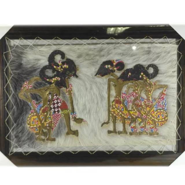 (BISA COD) LUKISAN WAYANG KULIT PANDAWA LIMA JUMBO 70x50 cm YUDISTIRA BIMA ARJUNA NAKULA SADEWA