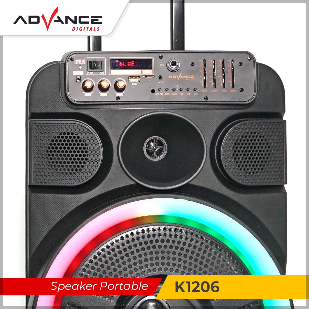 Advance Bluetooth Speaker K1206 with LED light Speaker Garansi 1 Tahun