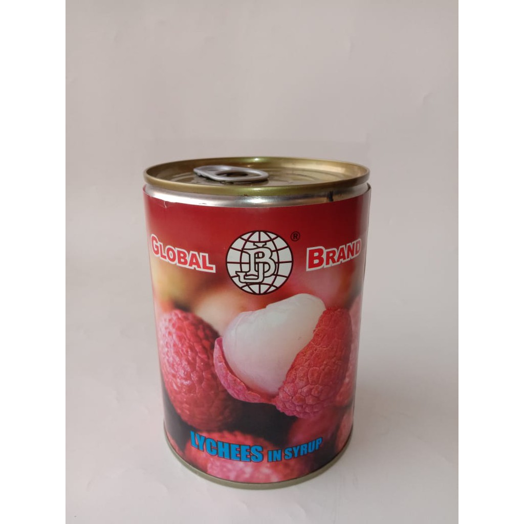 

GLOBAL BRAND LYCHEES/ BUAH LECI DALAM KALENG/LYCHEE SYRUP IMPORT 565 GR