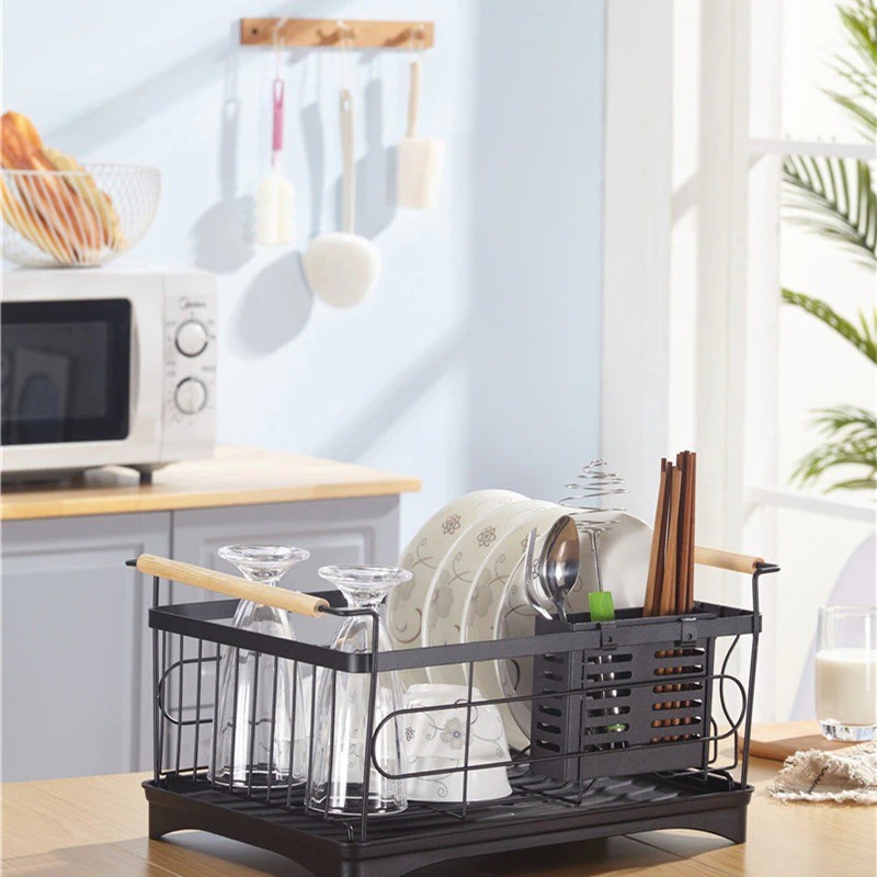 Rak Pengering Cuci Piring Kitchen Dish Rack Drain Basket - MYHY001 - Black