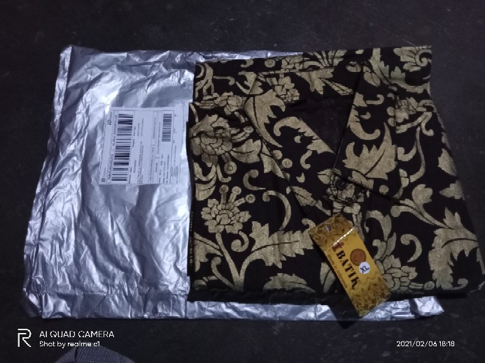 Kemeja Batik Arjuna Prada Emas Kembang Besar Lengan Panjang